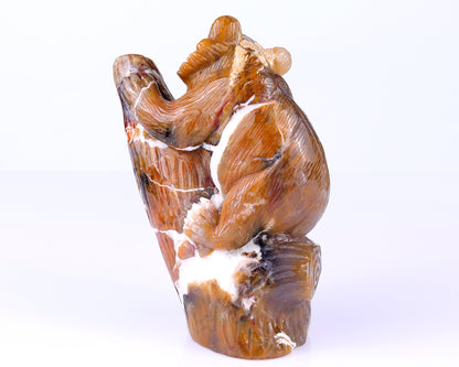 6.7" Chalcedony Hand Carved Crystal Bear Sculpture