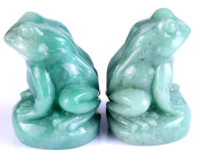 Natural Green Aventurine Hand Carved Crystal Frog Sculpture