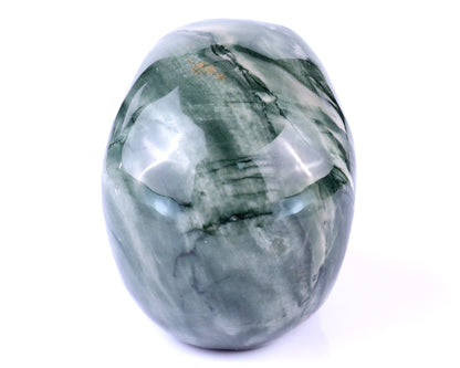 3.0" Jiulong Jade Hand Carved Crystal Realistic Skull Sculpture