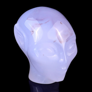 1.5" Blue Chalcedony Hand Carved Crystal Elf Alien Sculpture
