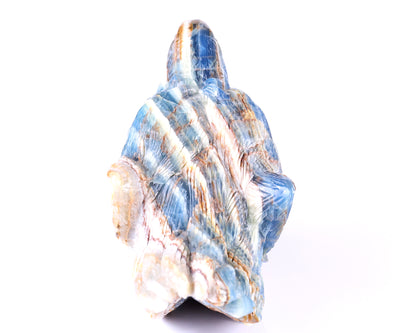 9.8" Blue Onyx Hand Carved Crystal Wolf Head Sculpture