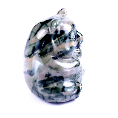 Cute 2.9" Jiulong Jade Hand Carved Crystal Panda Sculpture