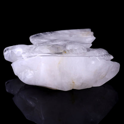 10.0" Angolan Quartz Hand Carved Crystal Dragon Sculpture