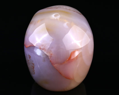3.0" Agate Hand Carved Crystal Realistic Skull Sculpture