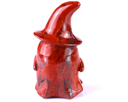3.6” Natural Red Jasper Hand Carved Crystal Wizard Ghost Sculpture, Halloween Gift