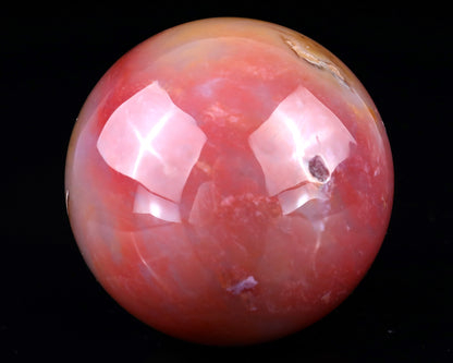 70mm Chalcedony Hand Carved Crystal Sphere