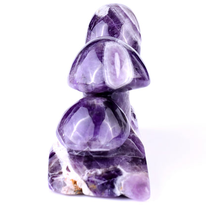 4.7" Dream Amethyst Hand Carved Crystal Mushrooms Sculpture