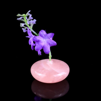 1.7" Natural Gemstone Hand Carved Crystal Vase, Incense Holder Sculpture