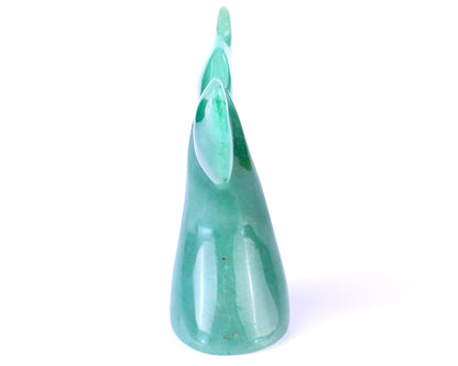 4.2" Green Aventurine Hand Carved Crystal Whale Tail