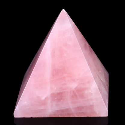50mm Rose Quartz Hand Carved Crystal Pyramid