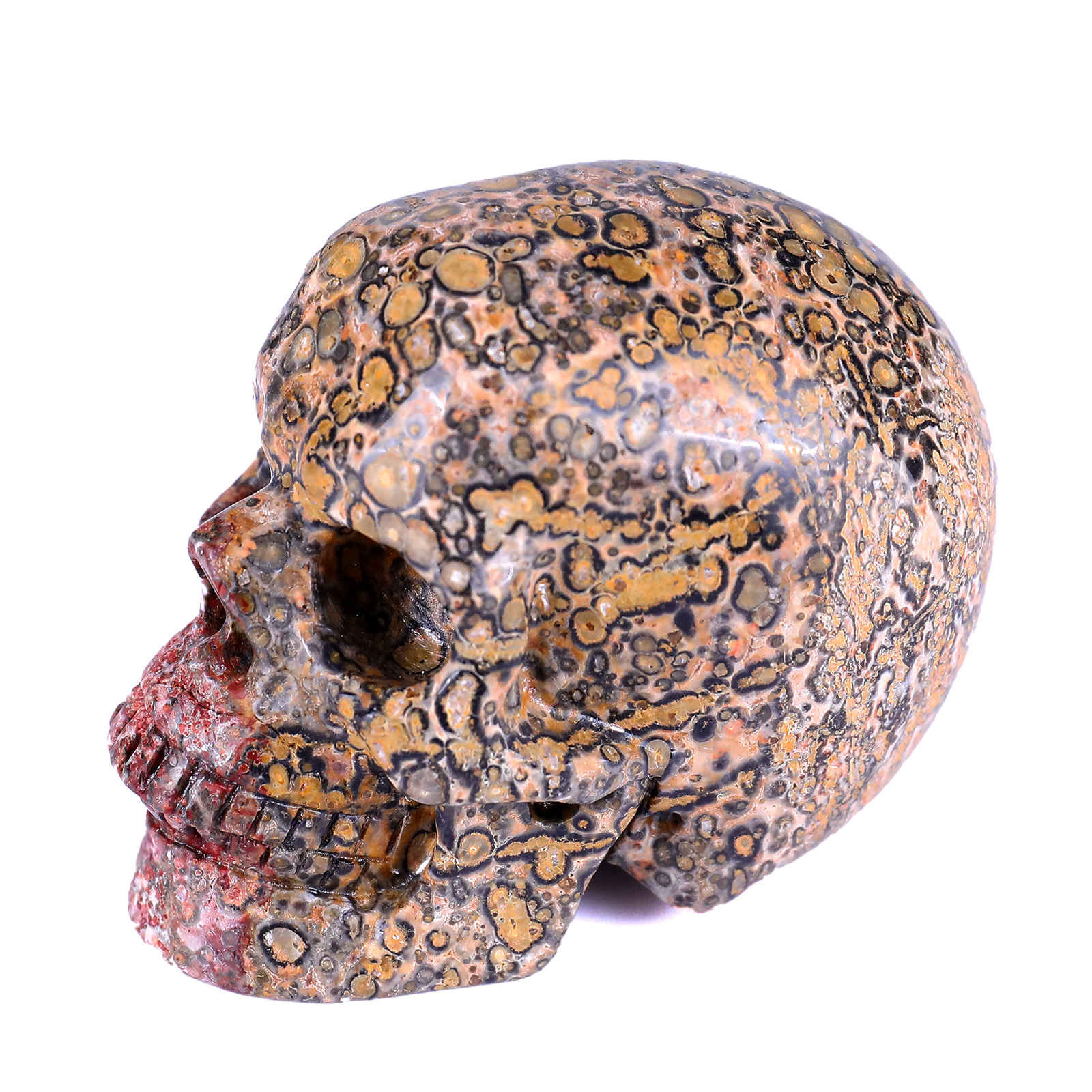 Natural Crystal Red Leopard Skin Jasper Crystal Skull