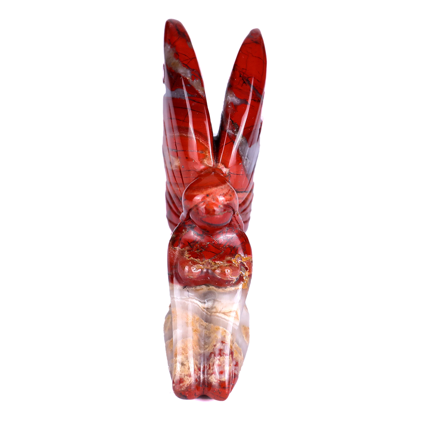 Red Jasper Flower Fairy Figurine Handcrafted