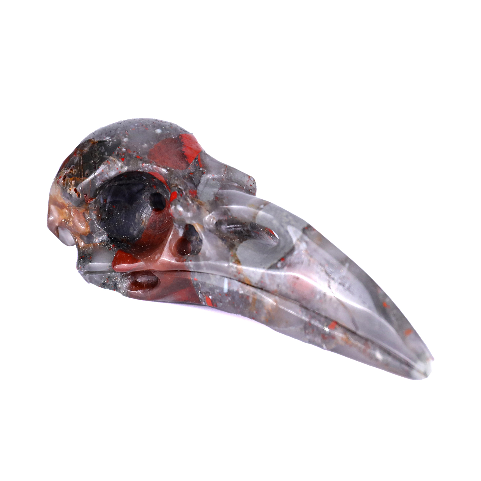 Natural African Blood Stone Quartz Carved Skulls