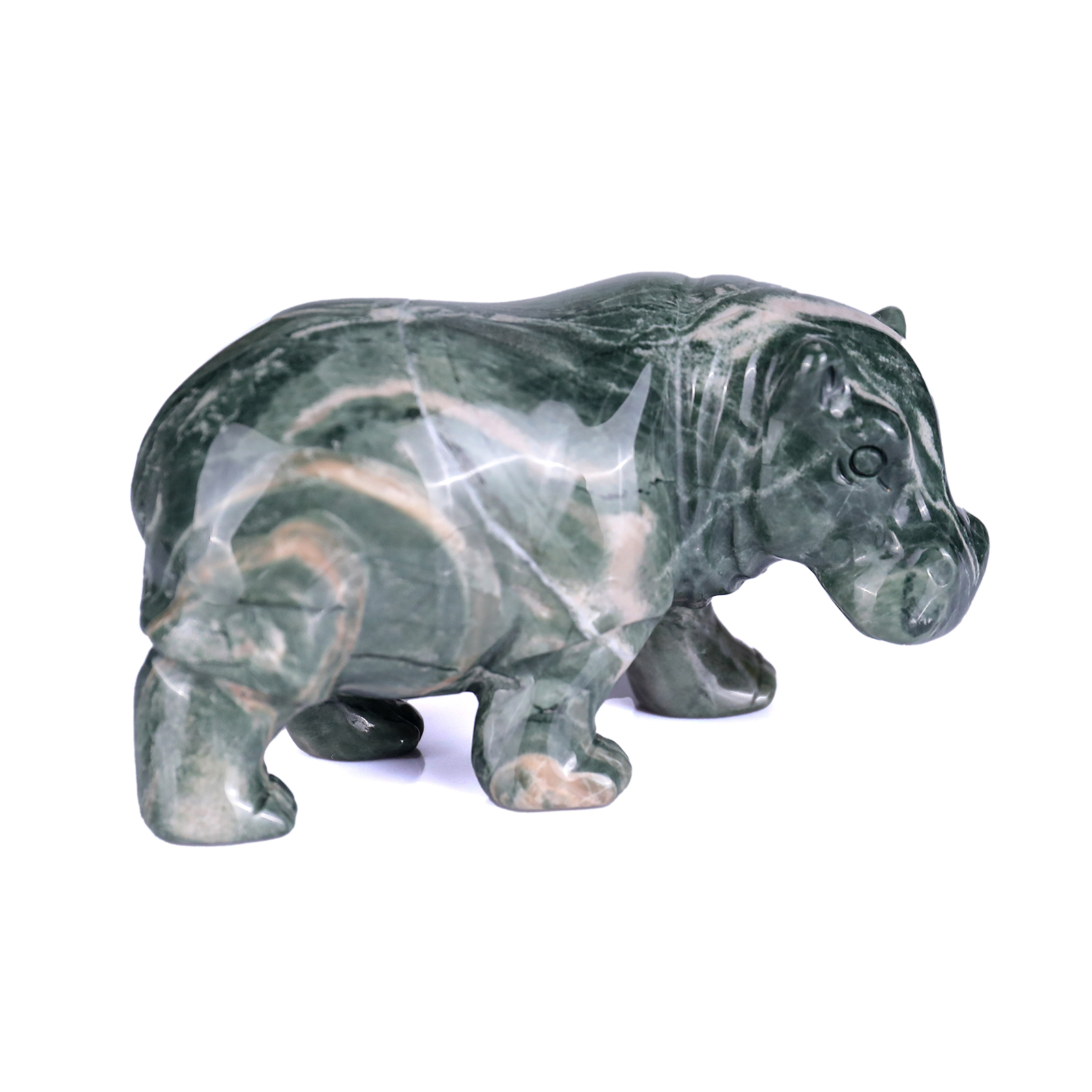Natural Crystal Jiulong Jade Hippopotamus