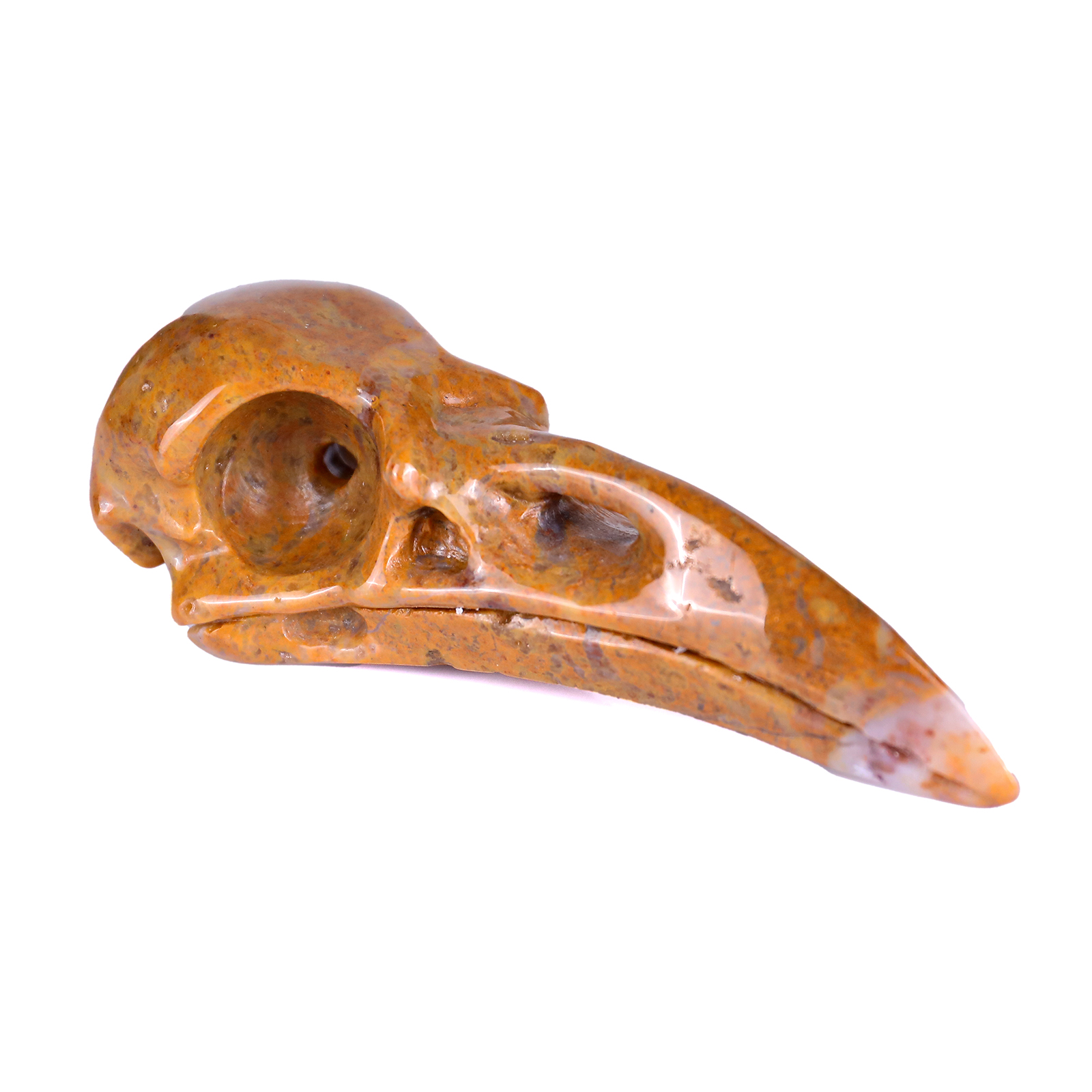 Crystals Yellow Tiger Eye Crow Bird Skull Hand