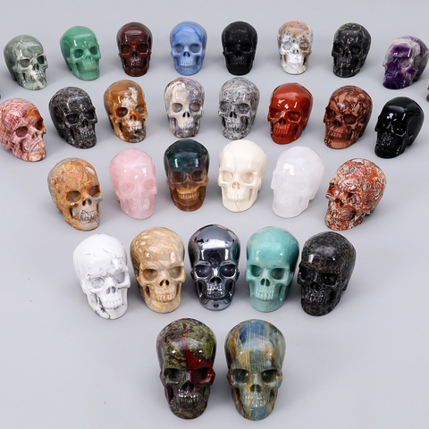 Wholesale Natural 3 Inch Crystal Skull Hand Carved Human Skulls Head Carving Other Crystal Crafts for Home Decor Unique Gift