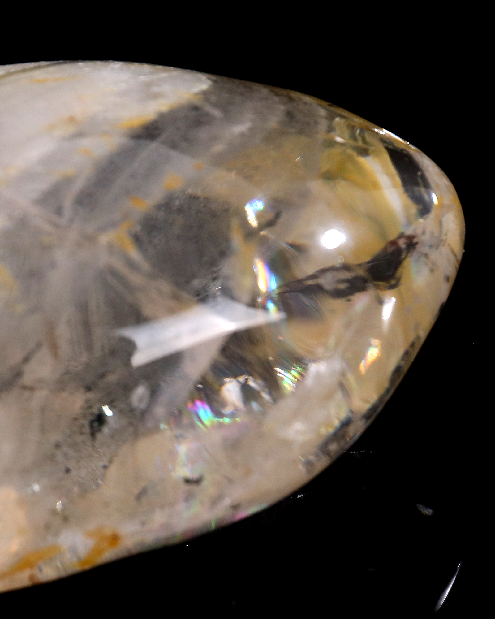 5-inch Hand Carved Ghost Clear Quartz Skull - Spiritual Symbolism Gemstone Sculpture for Collection & Décor