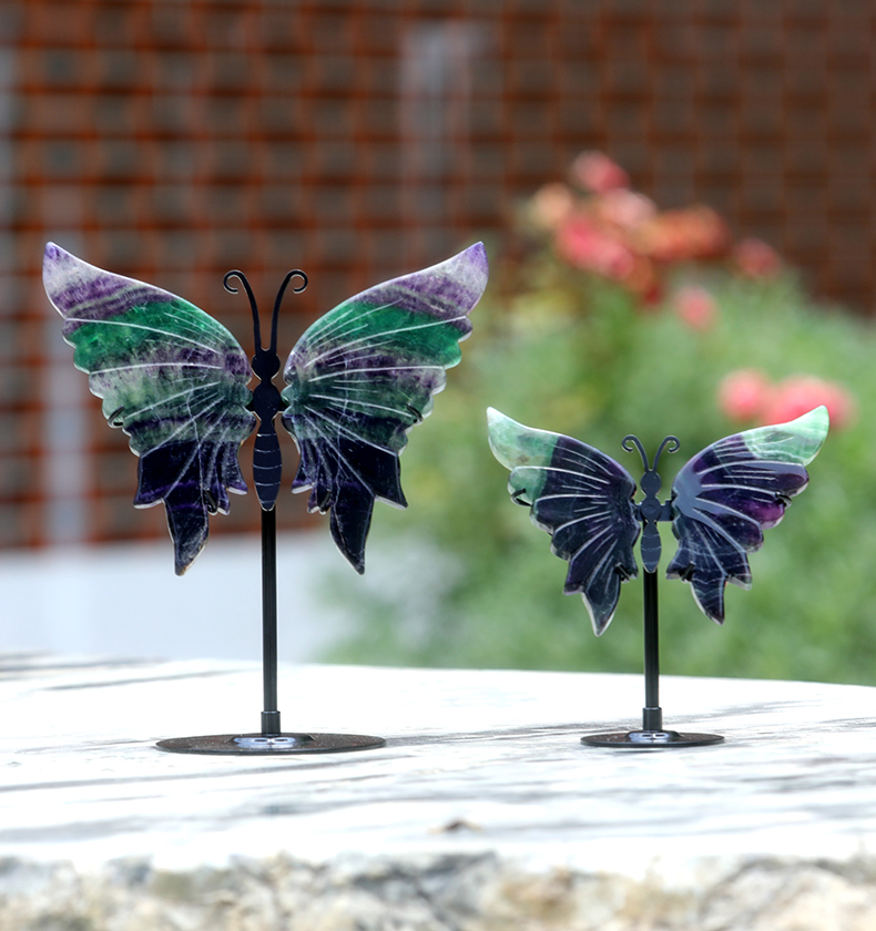Natural Healing Stones Butterfly Angel Wings Craft Crystal Fashion Accessories for Decoration Gifts Souvenirs