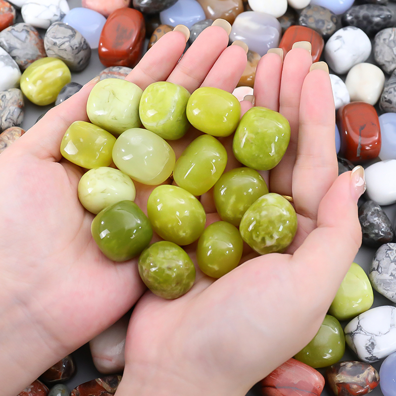 Premium Natural Jade Tumble Stones - Smooth Polished Gemstones for Healing, Decoration & Jewelry Making