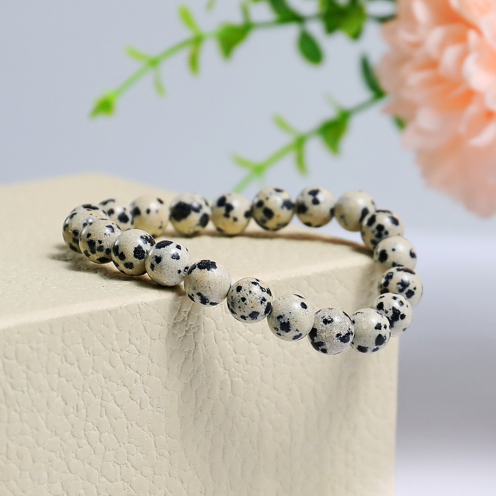 Natural Dot Stone Crystal Bead Bracelet,Healing Energy Bracelet