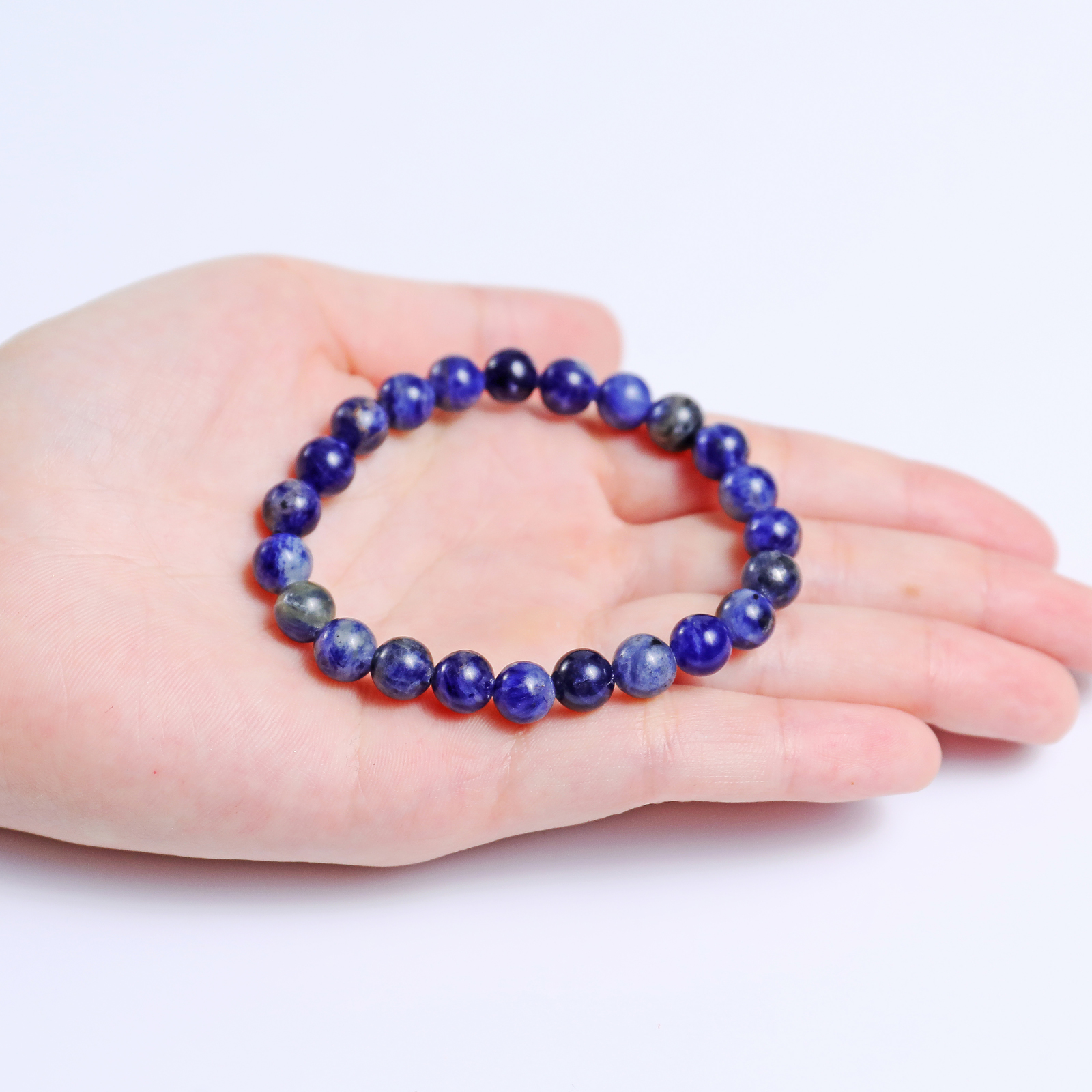 Natural Sodalite Crystal Bead Bracelet,Healing Energy Bracelet