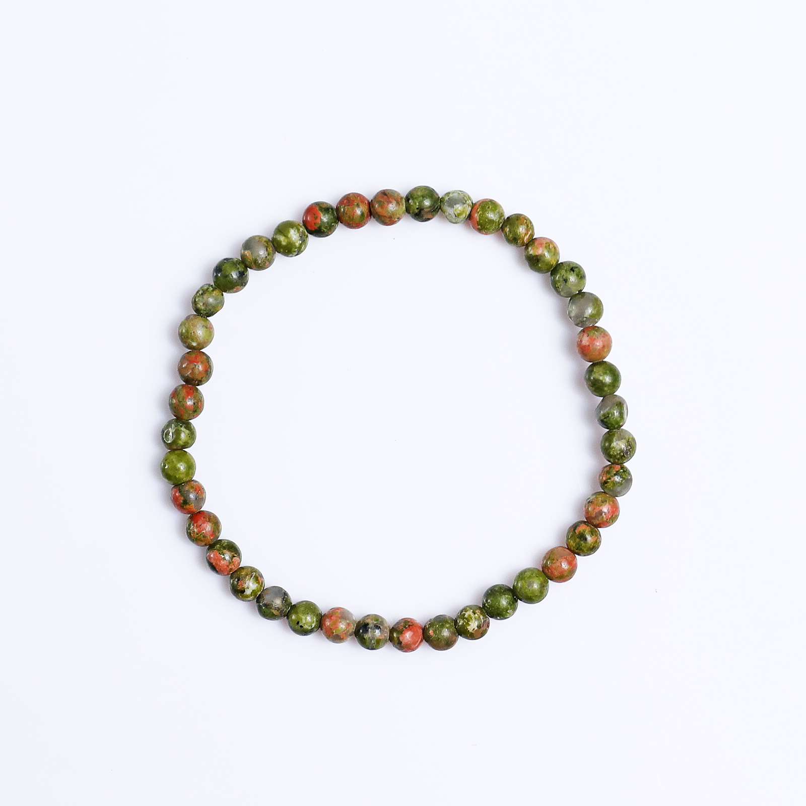 Natural Unakite Crystal Bead Bracelet,Healing Energy Bracelet
