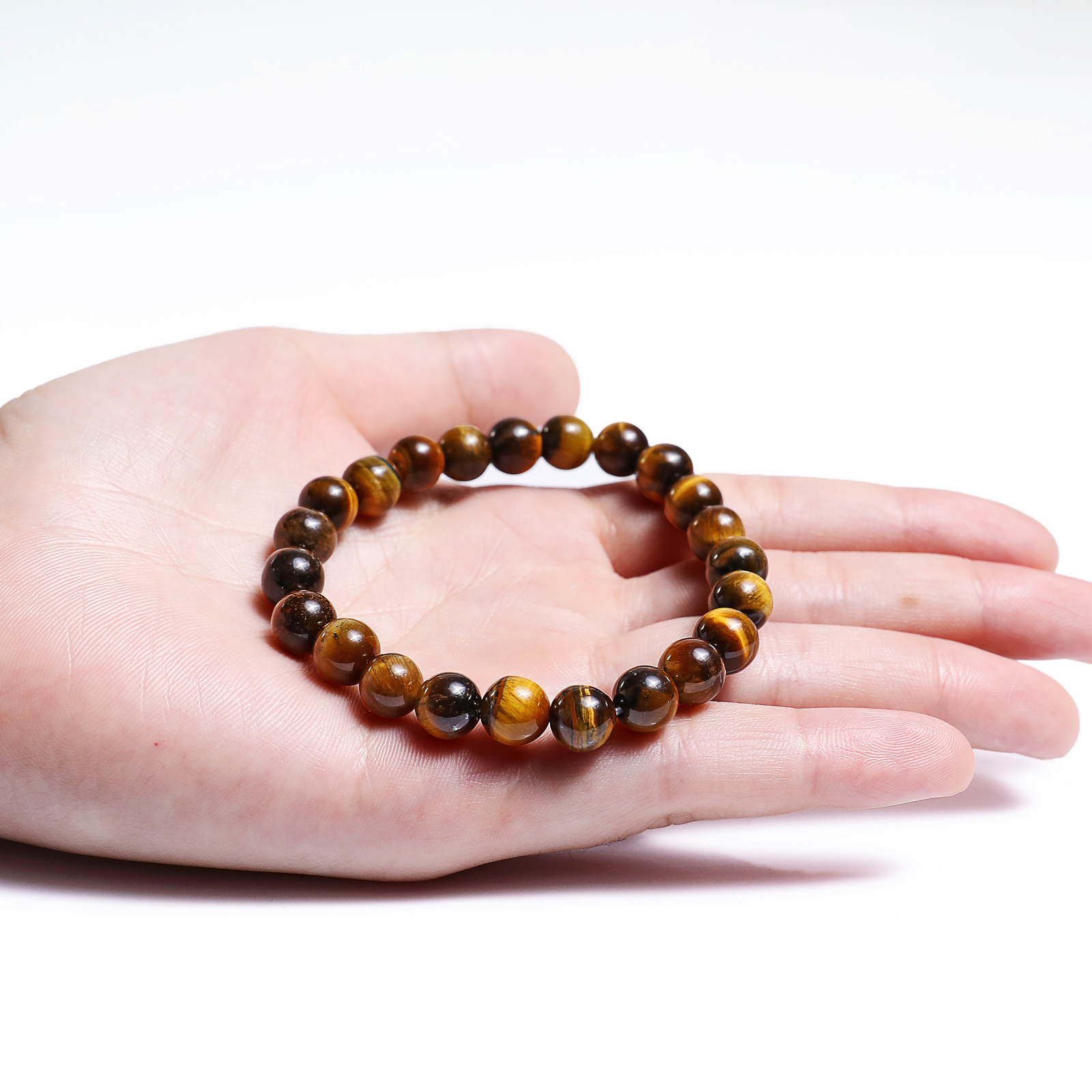 Natural Tiger Iron Eye Crystal Bead Bracelet,Healing Energy Bracelet