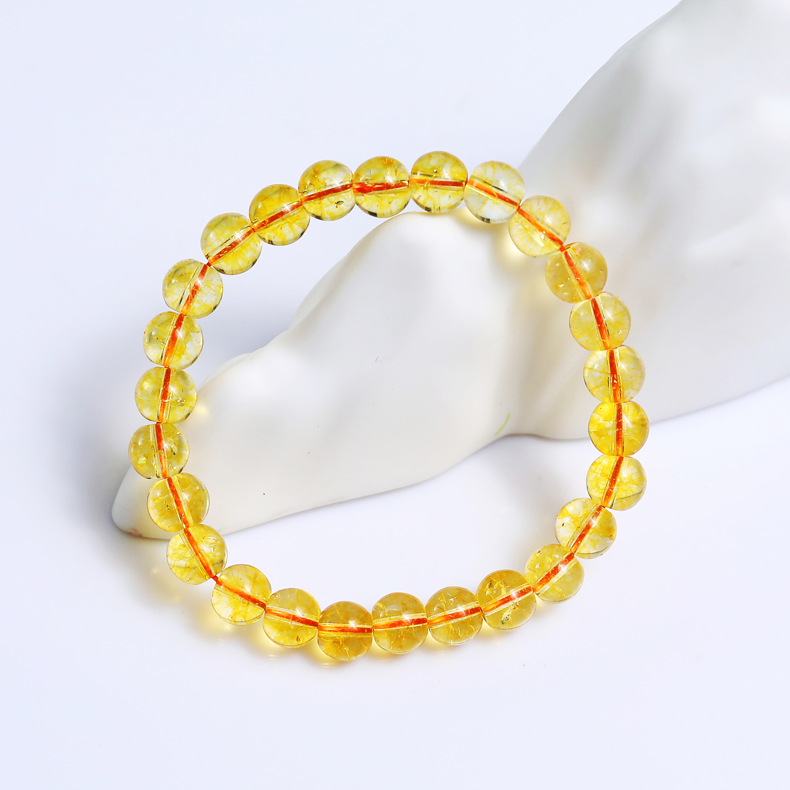 Natural Citrine Crystal Bead Bracelet,Healing Energy Bracelet