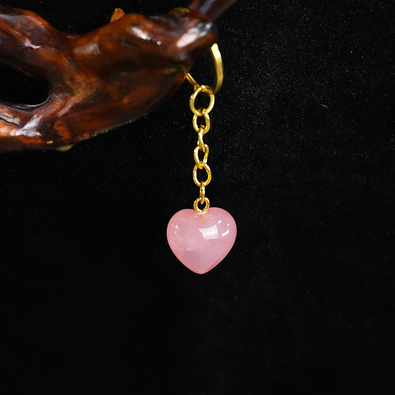 Exquisite Heart-Shaped Keychains Made of Various Jade Materials - Perfect for Gifting!