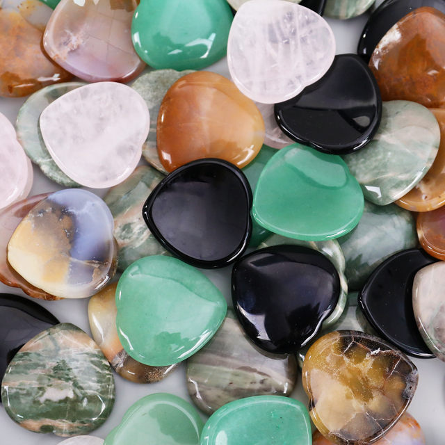 Natural Jade Heart-Shaped Thumb Stone - Premium Massage Stone for Face, Body Relaxation & Muscle Tension Relief