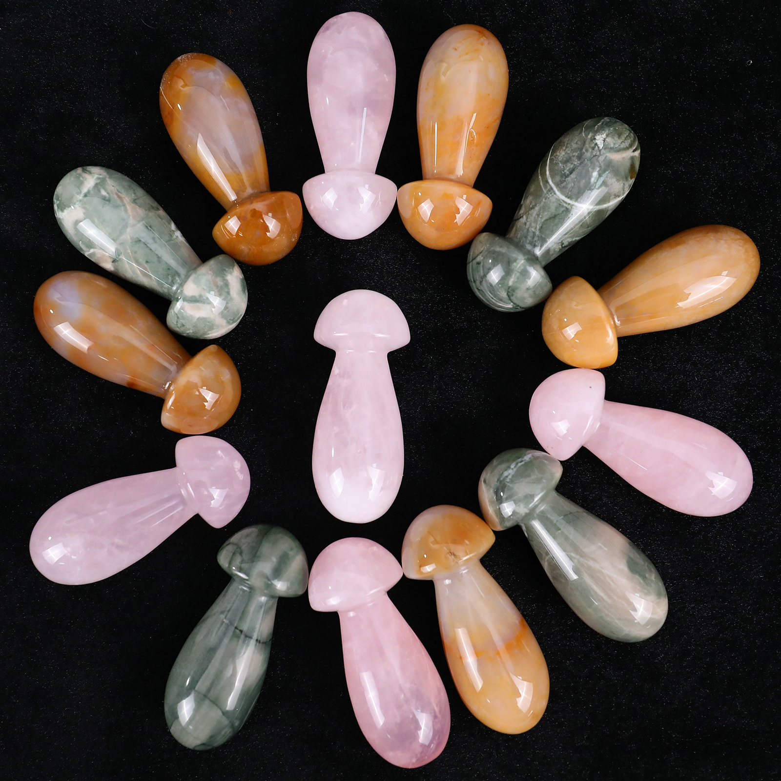Genuine Crystal Jade Mushroom Massage Stick - Spa-Grade Tool for Neck, Back & Shoulder Tension Relief & Daily Self-Care
