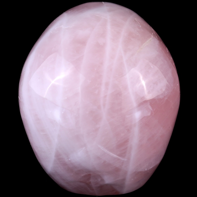 7.6" Rose Quartz Hand Carved Crystal Realistic Skull Sculpture