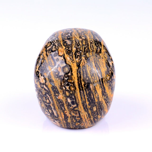 3.1" Leopard Skin Jasper Hand Carved Crystal Realistic Skull Sculpture