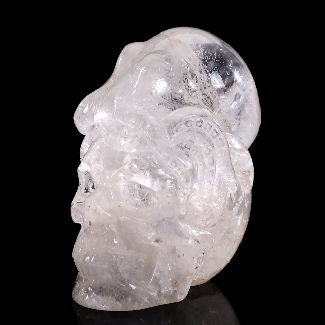 4-inch Hand Carved Clear Quartz Octopus Skull - Natural Crystal Sculpture for Luxury Display & Spiritual Energy