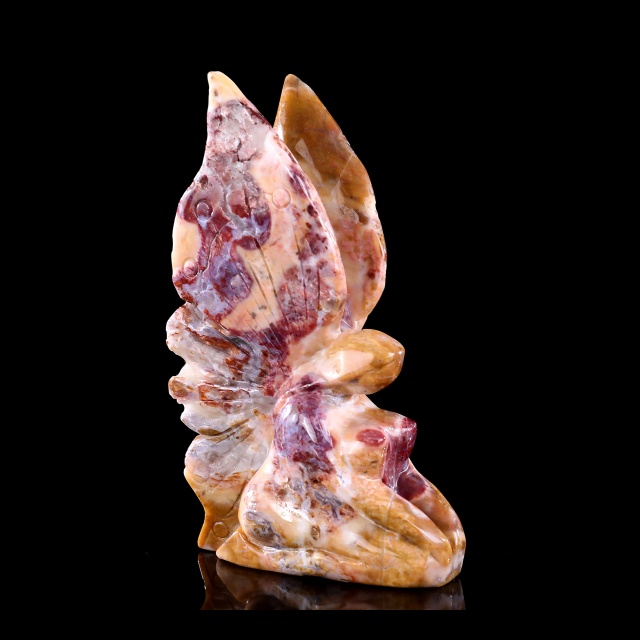 8" Chalcedony Hand Carved Crystal Flower Faerie Sculpture