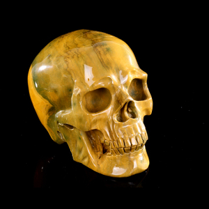 Ocean Jasper Skull - Hand-Carved Natural Crystal Skull, Unique Gemstone Artifact for Collectors, Home Decoration & Energy Healing