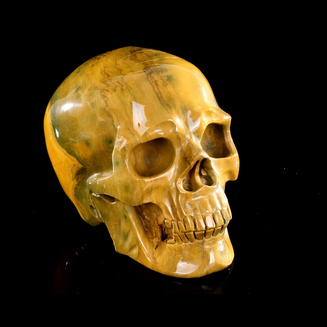 Ocean Jasper Skull - Hand-Carved Natural Crystal Skull, Unique Gemstone Artifact for Collectors, Home Decoration & Energy Healing