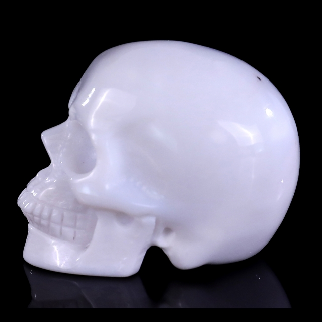 2.2" Rose Quartz Skull – Hand Carved Natural Crystal Realistic Sculpture