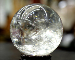 Natural Clear Quartz Crystal Sphere - Handcrafted Energy Cleansing Crystal Ball