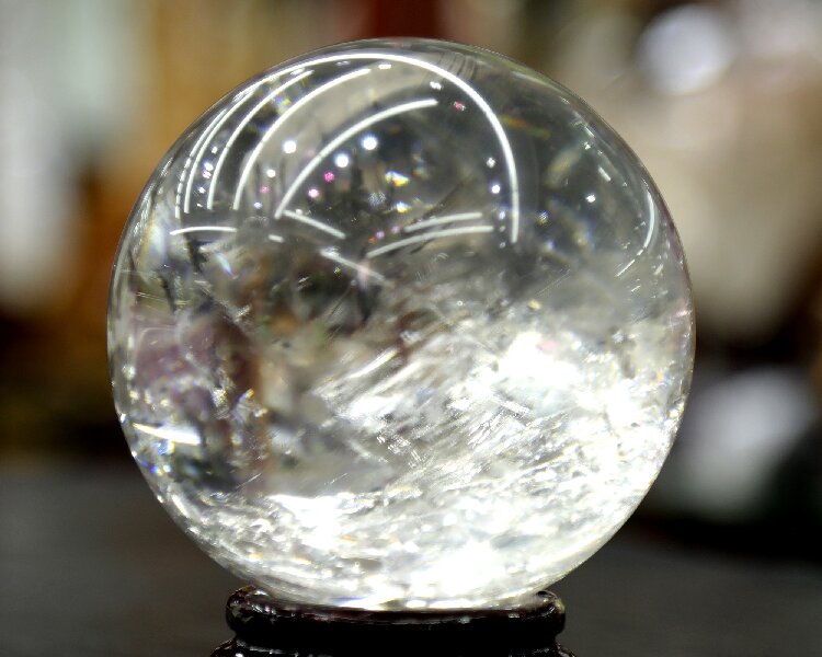 Natural Clear Quartz Crystal Sphere - Handcrafted Energy Cleansing Crystal Ball