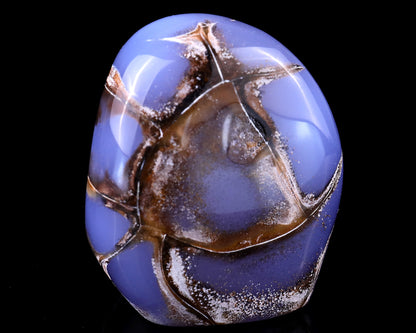 3.4" Blue Chalcedony Hand Carved Crystal Polished Stone