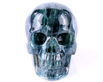 2.2" Blue Apatite Hand Carved Crystal Realistic Skull Sculpture