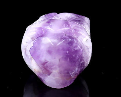2.0"Dream Amethyst Hand Carved Crystal Owl Sculpture