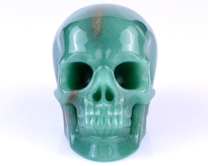 3.0" Green Aventurine Hand Carved Crystal Realistic Skull Sculpture