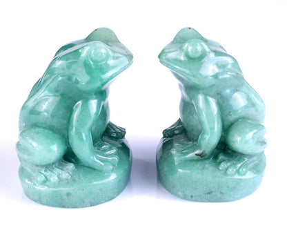 Natural Green Aventurine Hand Carved Crystal Frog Sculpture