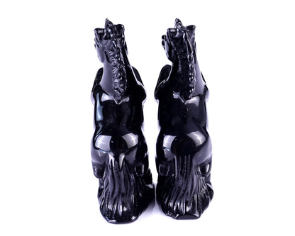Natural Black Obsidian Hand Carved Crystal Horse Sculpture