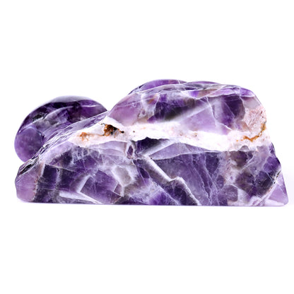 4.7" Dream Amethyst Hand Carved Crystal Mushrooms Sculpture