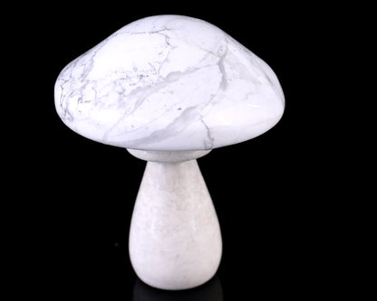 70mm Howlite Hand Carved Crystal Mushroom Sculpture