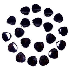 1.5" Black Obsidian Hand Carved Crystal Worry Stone,Massage Tool