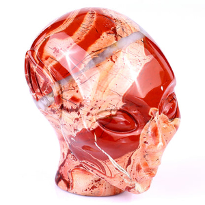 2.9" Red Jasper Hand Carved Crystal Elf Alien Sculpture